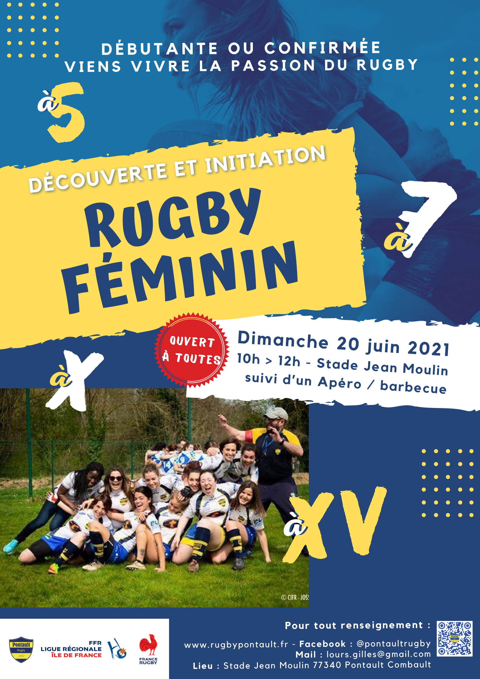 Débutante ou confirmée viens Vivre la passion du rugby